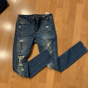 Abercrombie Harper Low Rise Destroyed Jeans
